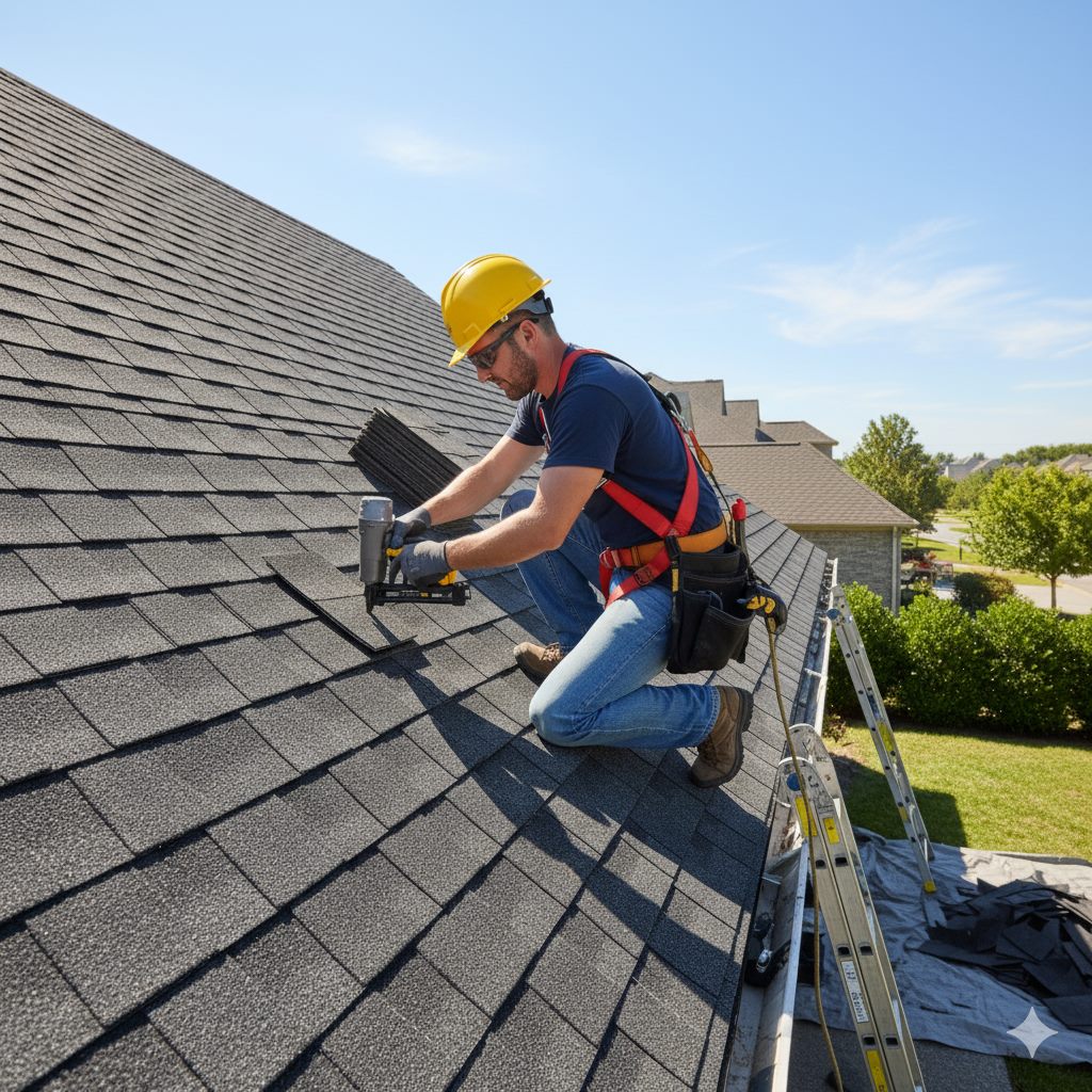 Roof repair work by Solid Rock Exteriors in Dayton, TN